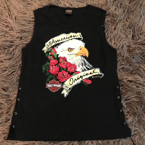 Harley-Davidson tank top with laced up sides - Picture 1 of 6